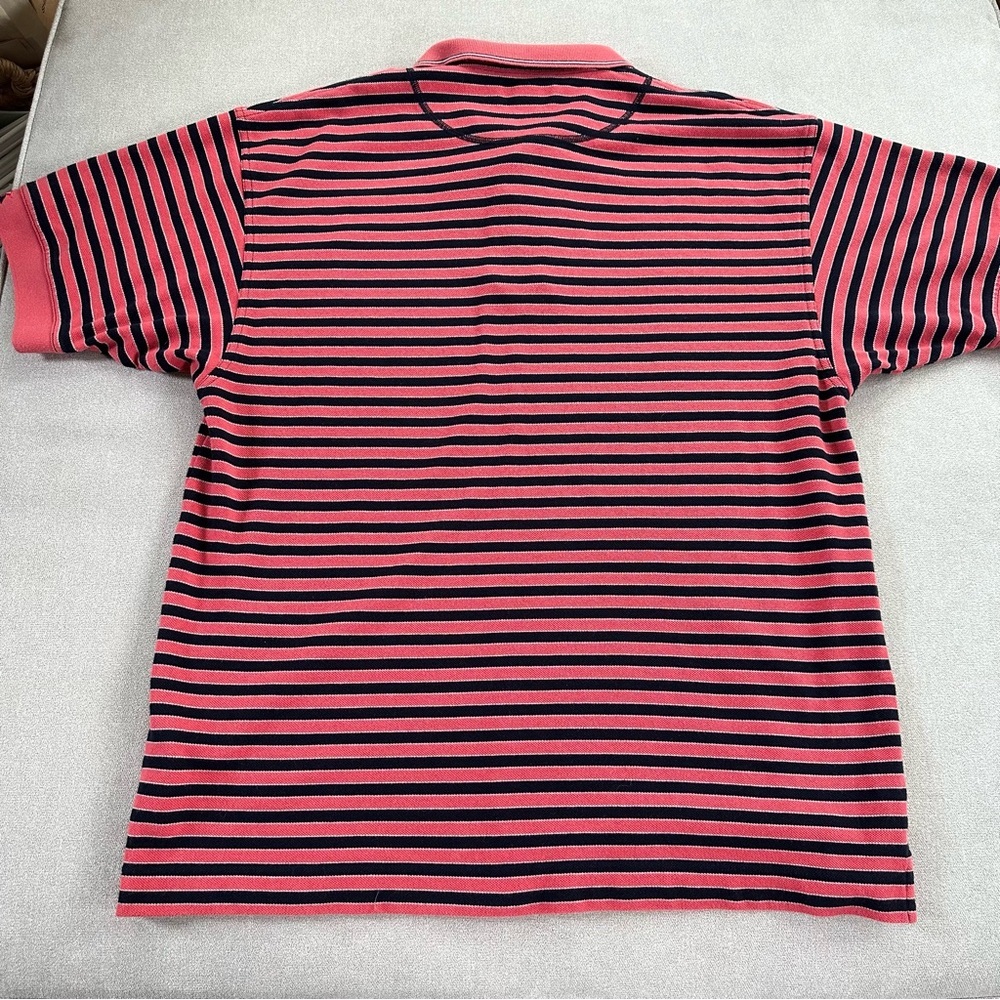 Cutter & Buck Striped Cotton Polo Shirt. Coral/Black. 1XB - Picture 2 of 6